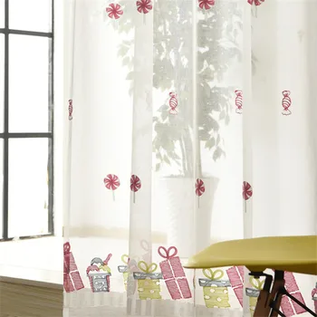 

{byetee} Princess Girls Bedroom Window Screen Curtain Finished Pink Candy Custom Sheer Curtain for Living Room