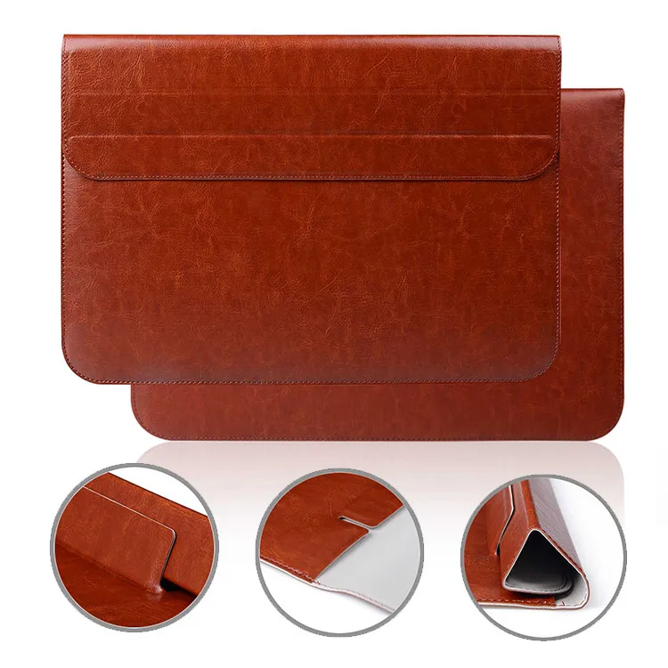 

Brand New Smart stand pu leather Sleeve Case Cover Bag for Apple For Macbook 11 inch or 12 inch thin laptop tablet