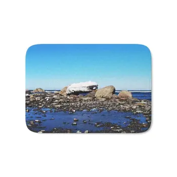 

Stranded Iceberg Bath Mat 17" x 24" Rugs Flannel Door Mats Waterproof Kitchen Bedroom Carpet