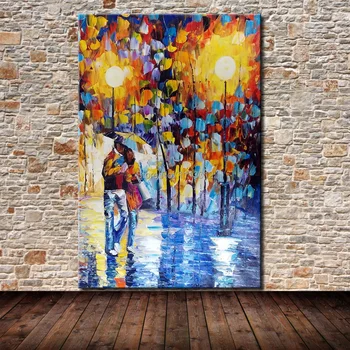 

Hand Painted Palette Knife 3D Loves Landscape Oil Painting On Canvas Wall Pictures Art Set For Living Room Home Decor Frameless