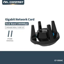 Беспроводной сетевой карты USB 3,0 высокое мощность 1900 Мега Wi Fi 2,4 г и 5,8 Dongle адаптер 802.11a/G/n/ac PC тетрадь приемник