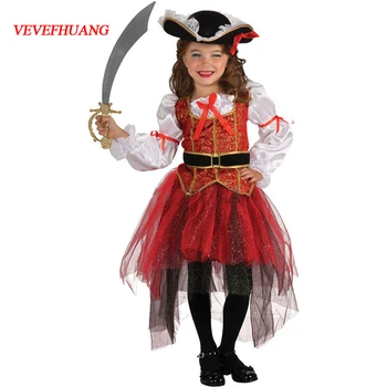

VEVEFHUANG Halloween Christmas pirate costumes girls party cosplay costume for children kids clothes