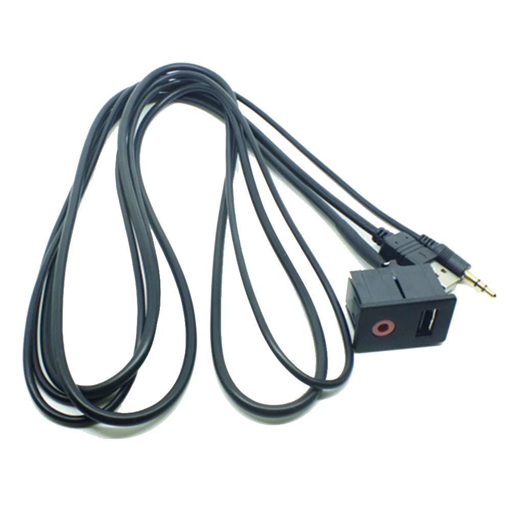 Аудиоразъем 3 5 мм 1 м USB Кабель адаптер выключатель AUX кабель удлинитель монтажная