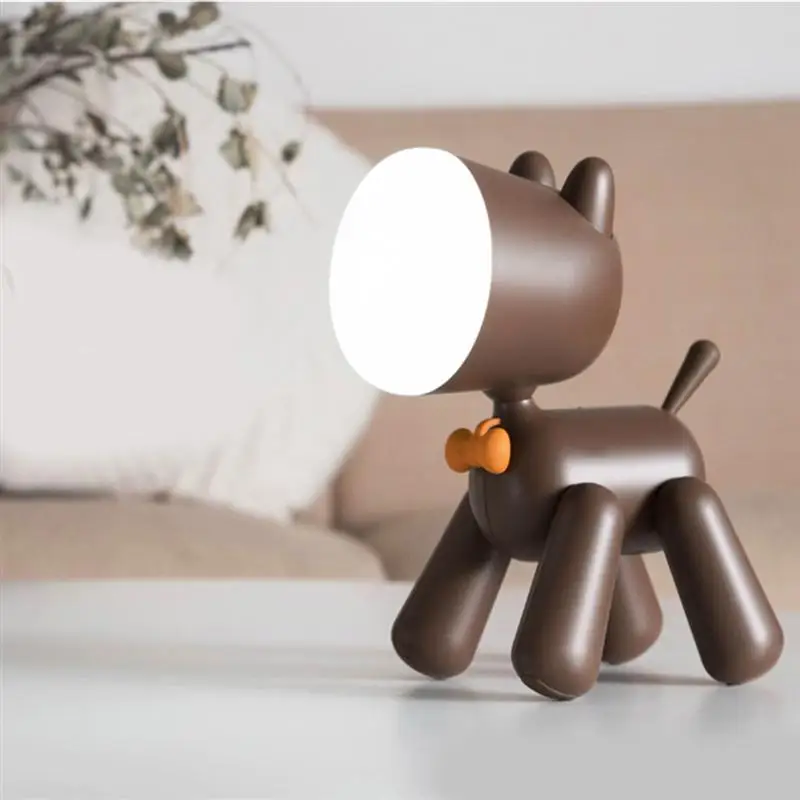 

Waggy Puppy Shape LED Night Light Gift Bedroom Bedside Lamp Two Mold Regulation USB Rechargeable Mood Lighting