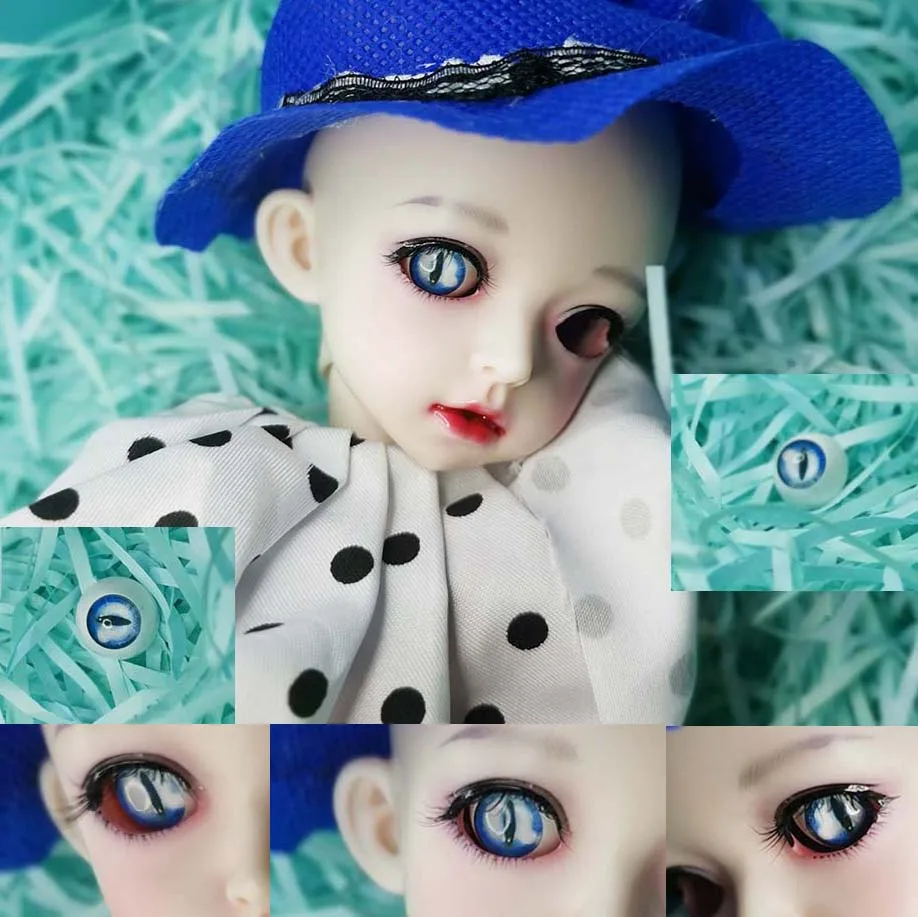 Пластиковые глаза Bjd для синих кошачьих глаз 12 мм 14 16 18 20 22 акриловые bjd ручная