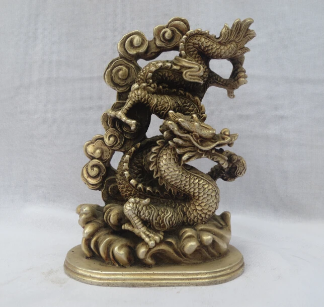 

Antique Antiques Collectible Decorated Old Handwork 5 Inch Tibet Silver Carved Dragon Statue/fengshui Dragon Sculpture