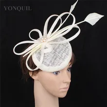 Sinamay Свадебные вуалетки женские вечерние шапки элегантные женские гоночные чайные головные уборы liene аксессуары для волос Дерби fedora шляпы SYF467