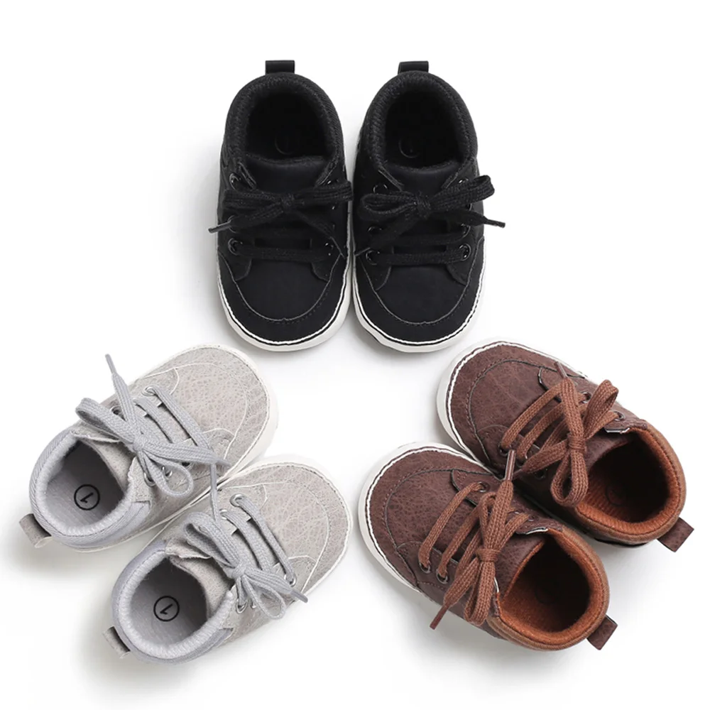 Обувь для новорожденных мальчиков и девочек с мягкой подошвой, Нескользящие кроссовки, обувь для малышей, Повседневная теплая удобная обувь