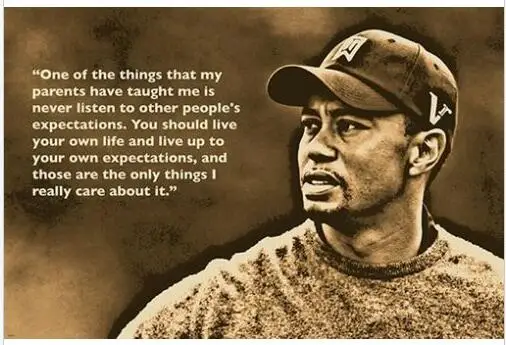 GOLF GREAT TIGER WOODS photo quote SILK POSTER Decorative painting 24x36inch