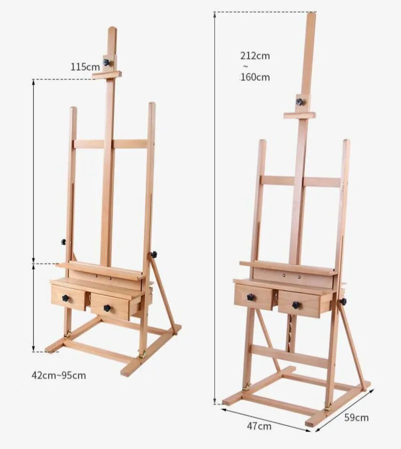Double Drawer Easel Chevalet En Bois Artist Painting Stand Watercolor Oil  Paint Easel Stand Atril Madera Art Supplies for Artist - AliExpress