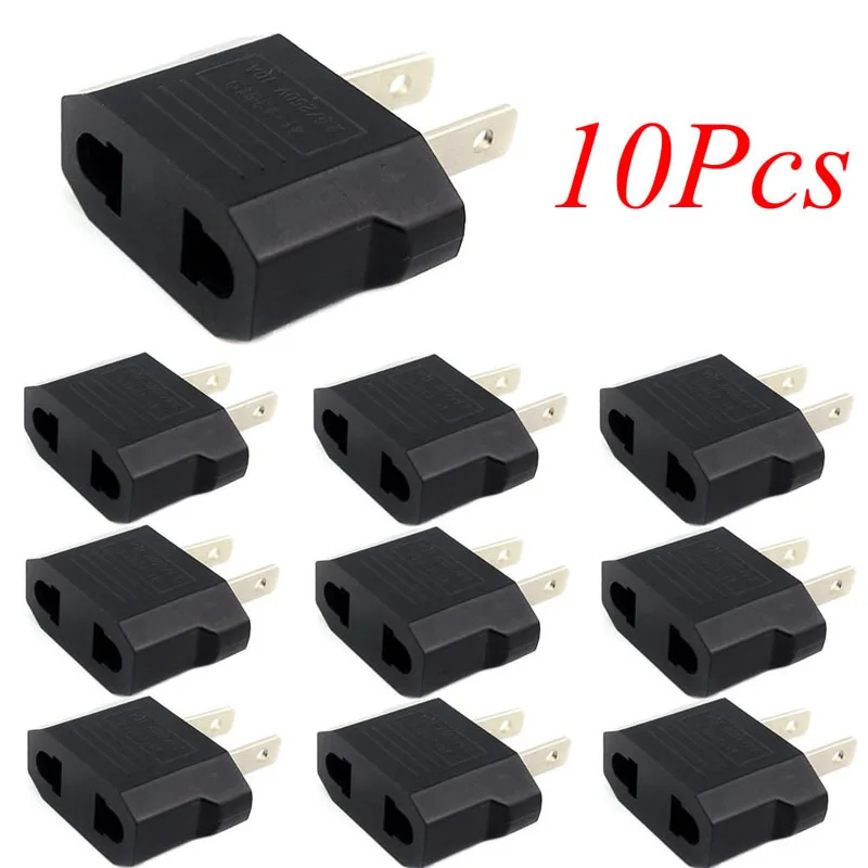 

2018 High Quality BGEKTOTH 10pcs European Euro EU to US USA Plug Travel Charger Outlet Converter Adapter