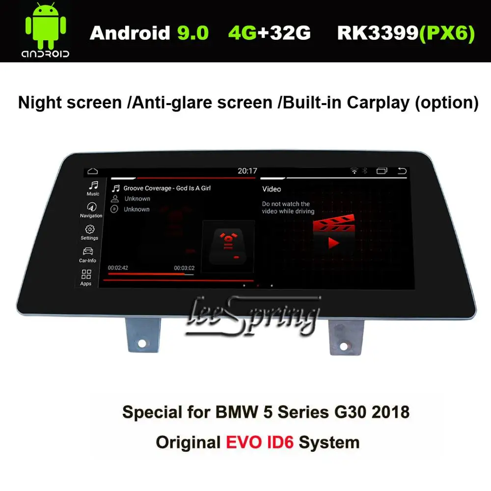 

10.25 inch IPS Screen Android 9.0 Car GPS Navigation for BMW 5 Series G30 2018 (Original Car Screen EVO ID6,No Touch Function)