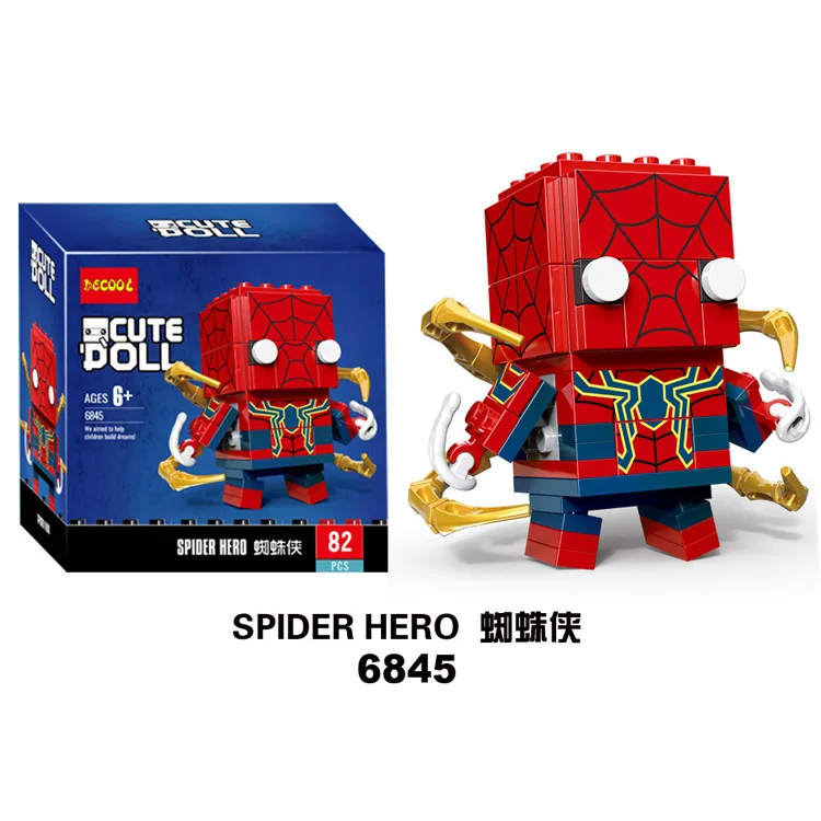 Brickheadz мини супер герой фигурки Микки DC Justice Marvel brick Heads Железный человек паук Строительные блоки детские игрушки