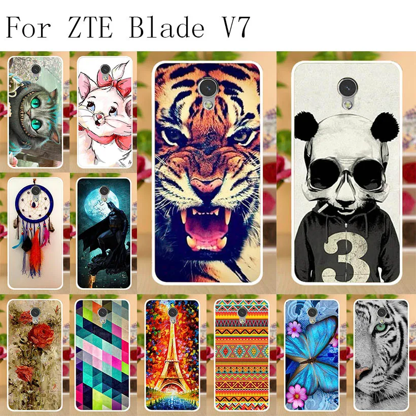 

Anunob Soft TPU ZTE Blade V7 Case Cover Silicon ZTE V7 Case Painted Phone Back Protective Coque FOR ZTE Blade V7 Bumper Bags