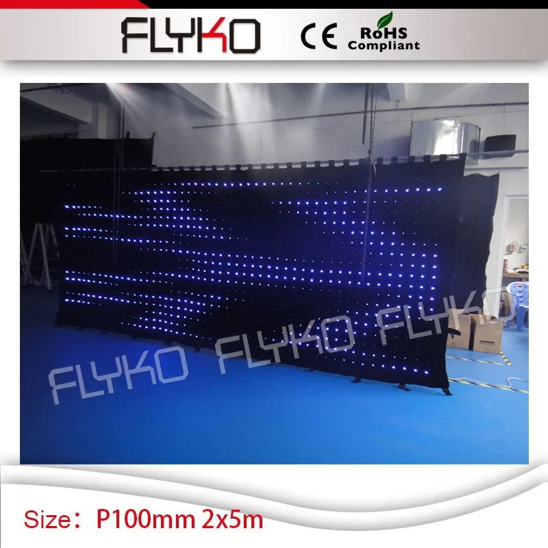 

semi-outdoor,Indoor 100mm Pixels industrial LED display 2x5m curtain