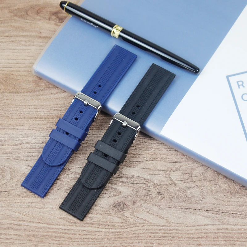 

Men's Watch Accessories Silicone Strap Outdoor Sports Waterproof Pin Buckle 22mm Applicable to Brand Watch Women's Watch Strap
