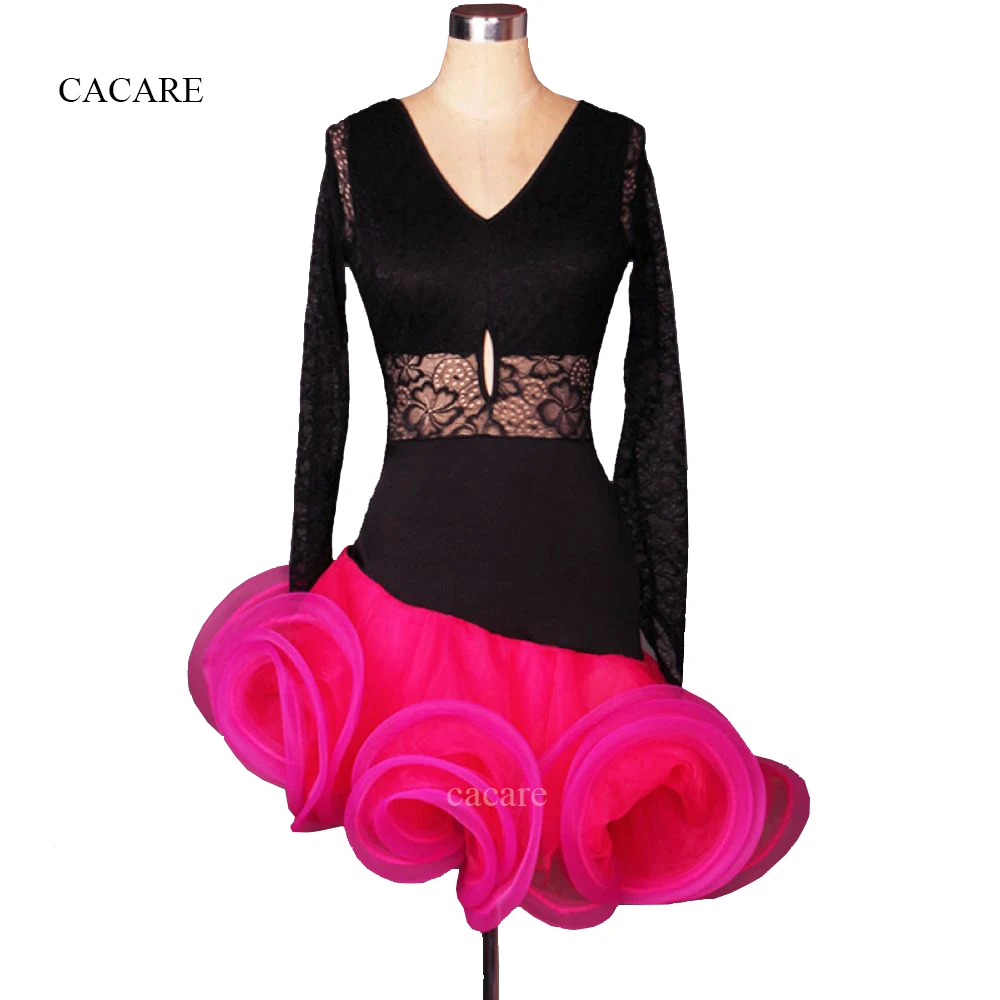 Sexy Latin Dance Dress for Women Girls Lace Dance Competition Dresses
