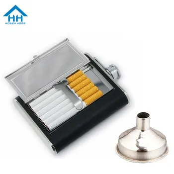 

6 OZ. Stainless Steel Hip Flask Cigarette case Holder 6pcs Cigarette Portable Flagon Wine Pot Bottle Vodka Container Drinkwear
