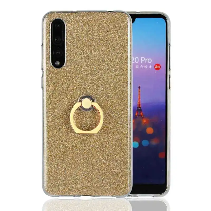 

Glitter Ring Case For Huawei P20 Pro P10 P9 Lite Plus Soft TPU Phone Bag Case For Huawei Mate 20 Pro 10 Lite 9 Back Cover