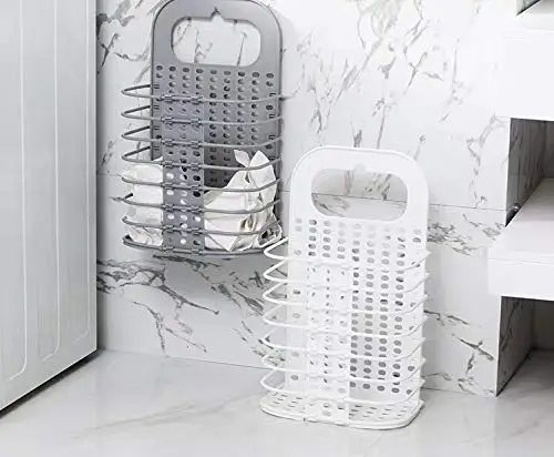 

Folding Laundry Hamper Storage Basket Wall-mount Dirty Clothes Bin for Bathroom Bedroom Home