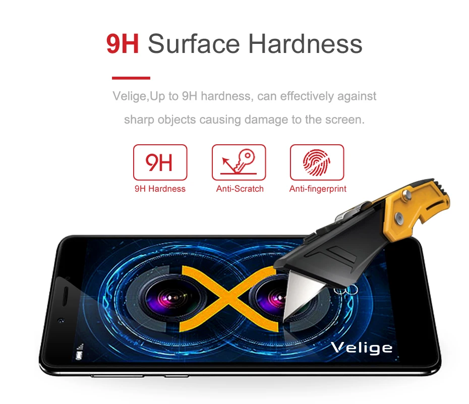 Velige 9H Full Cover Tempered Glass for Huawei Honor 6X Honor6X 6 X Screen Protector Real 2.5D Toughened Safety Glass Film (10)