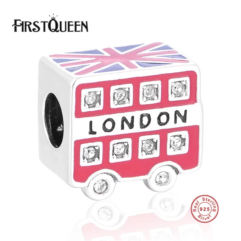 

FirstQueen Hot Sale Fit Authentic Brand Bracelets Silver 925 Enamel London Charms Beads DIY Pendant Jewelry Making Fine Jewelry