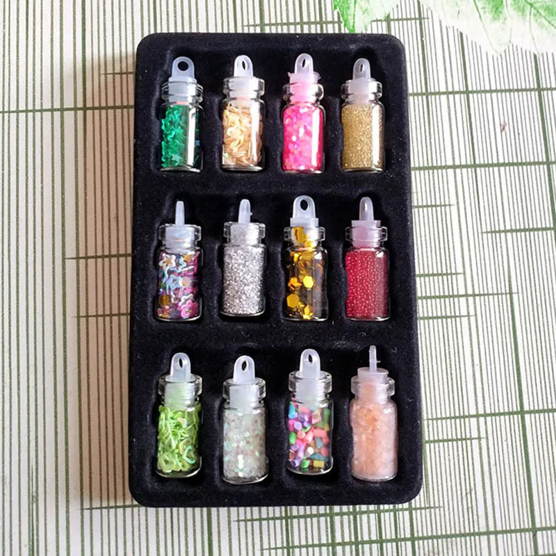 12 Glass Bottles/Box Sequins/Glitter Filler Fluffy Slime Box Toys For Children Lizun Slime DIY Kit Accessories Kit Supplies Gift