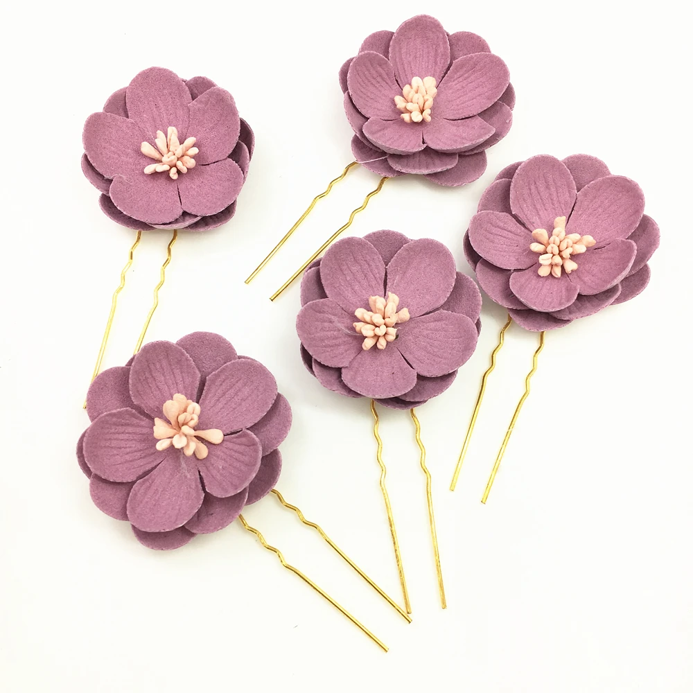Buy 5pc/lot Handmade Flower Hair Pin 3D Flowers