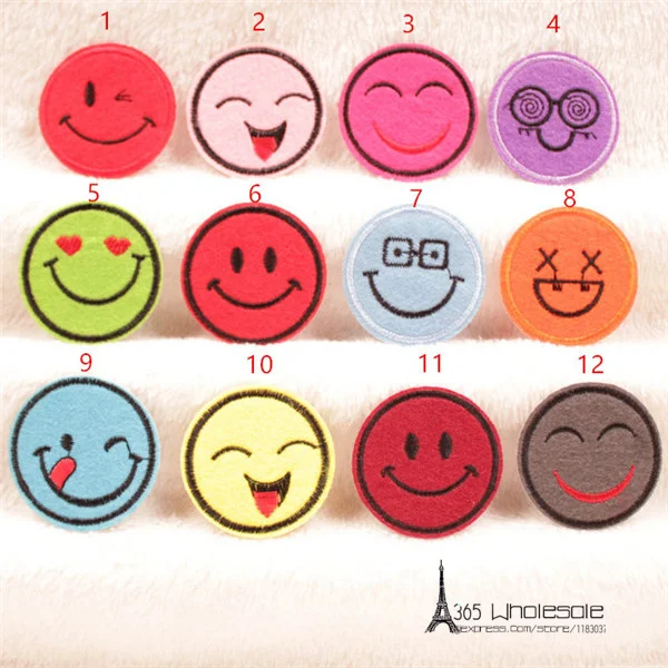 12 styles smiling faces Iron on Cloth Patches 6pcs - 1