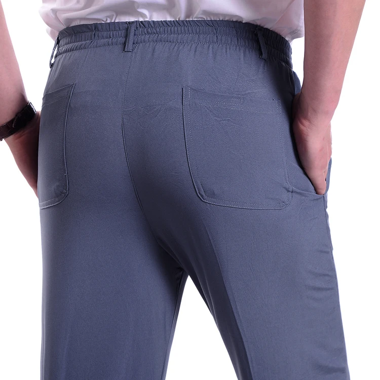 7XL 8XL 9XL летние мужские повседневные домашние брюки больших размеров 10XL мужские брюки эластичные свободные брюки прямые синие тонкие брюки