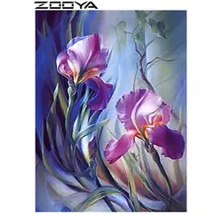 Zooya рукоделие Алмазный живопись домашнего декора алмаз вышивка все Дырокол Стразовая вышивка фотографии фэнтези Фиолетовый цветы R223