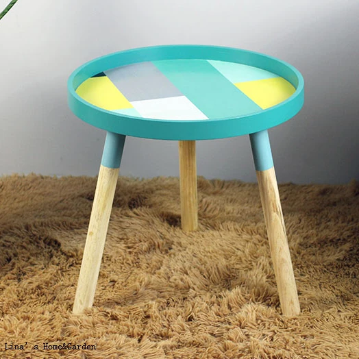 knock down round 3 legs europe modern small round wooden side table (7)