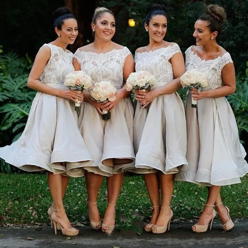 Vintage Knee Length font b Bridesmaid b font font b Dresses b font for Weddings Party
