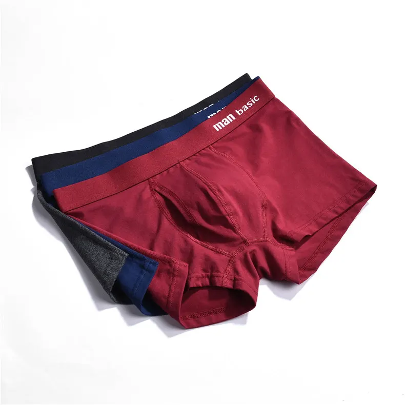 Brand Muls Men Boxer Shorts 3PCS Set 6Colors Combed Cotton Fast Dry Male Underwear Men Boy Bodysuit Under Pant Fitted Size S-3XL-09