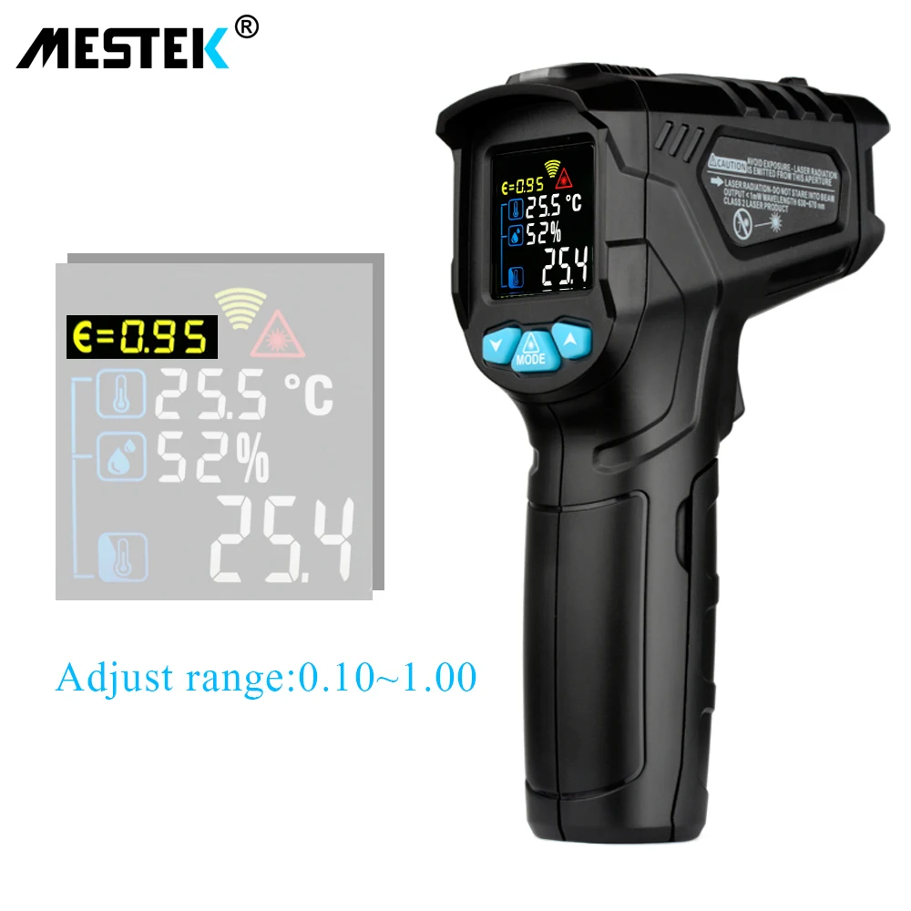 MESTEK IR01 Digital Thermometer Humidity Meter Infrared Thermometer Hygrometer Outdoor Temperature Pyrometer Aquarium laser