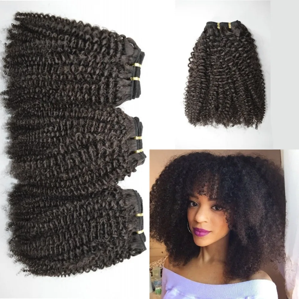 

8A Malaysian Virgin Hair Weave 3 Bundles Malaysian afro kinky curly 100% Human Hair Weaving Top Hair Extension