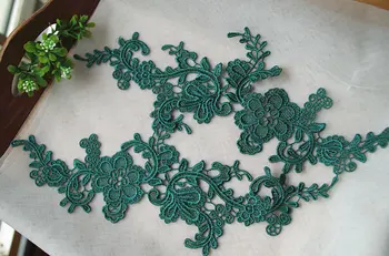 

green lace applique by pairs, venice lace applique 10pair