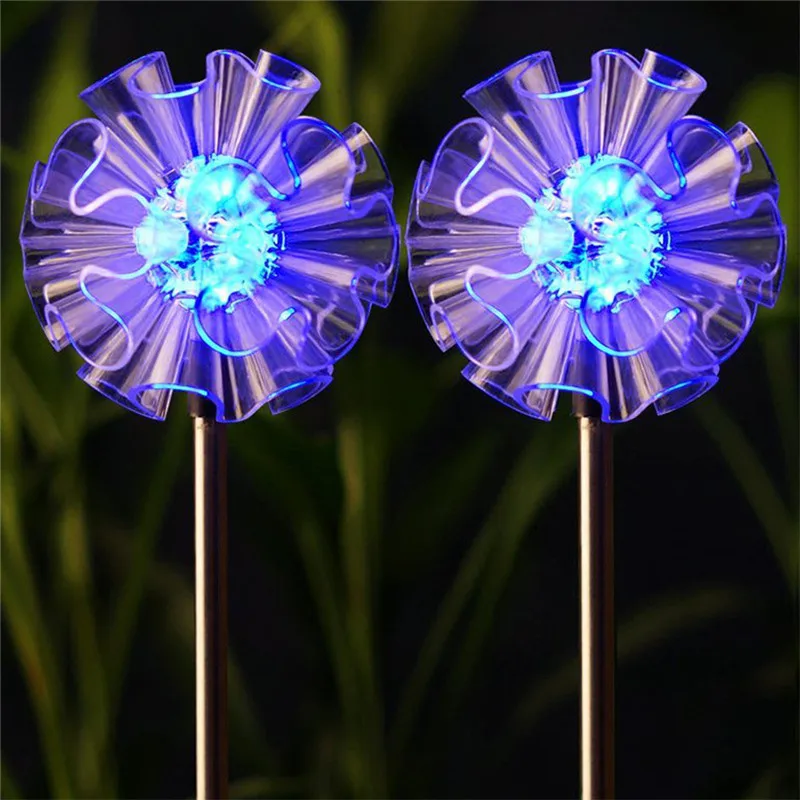 Kopen Moderne Outdoor Solar Landschap Light Lelie Zonnebloem Sneeuwvlok Vorm Kan Kiezen Kleurrijke Tuin Decoratie Projector lamp H2