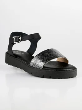 

MISS DESIRE'E frosted sandals low with details-Black