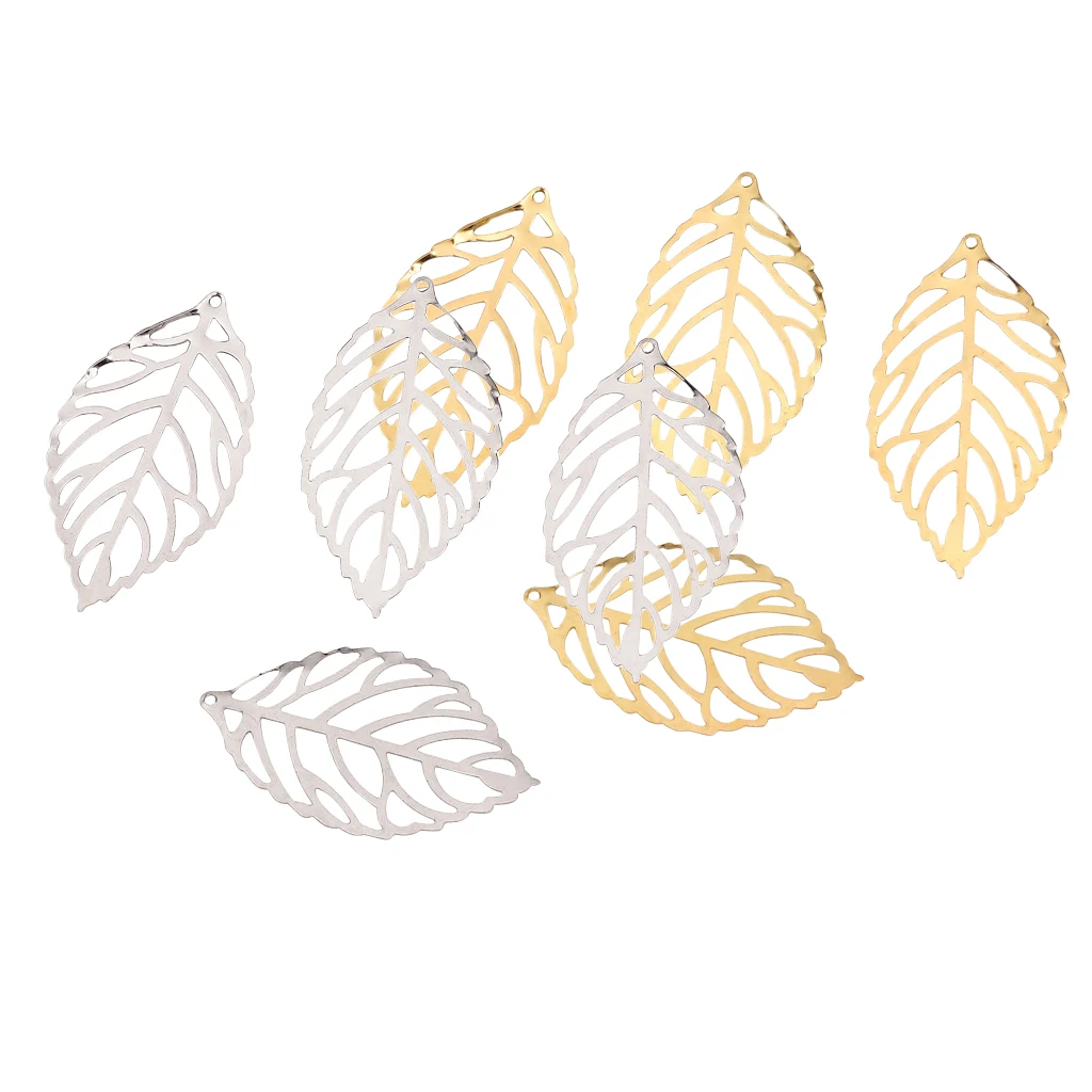  200pcs Alloy Filigree Leaves Charms Pendants Jewelry Making Findings DIY Craft for DIY Chinese Hairpin Hair Accessories