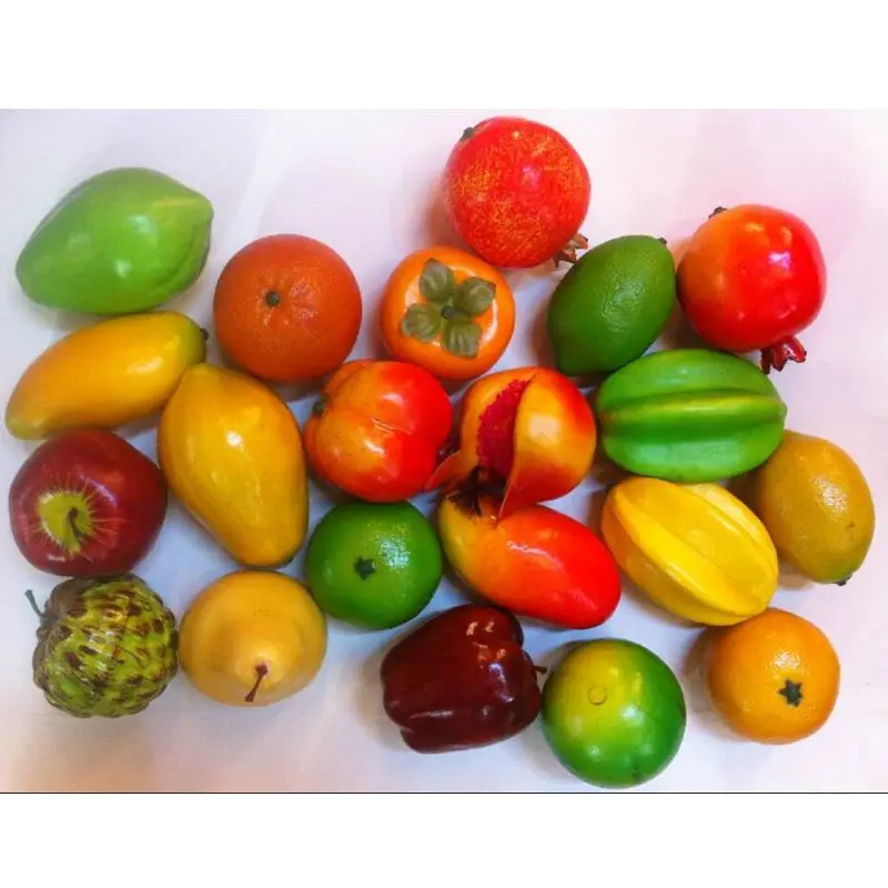 10PCS Artificial Fruits Fake Fruit Mix Foam Fruit Vegetables Models for