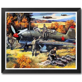 

MaHuaf-A1408 World War II Tank painting by numbers on canvas hand painted DIY oil digital paint by number for living room decor