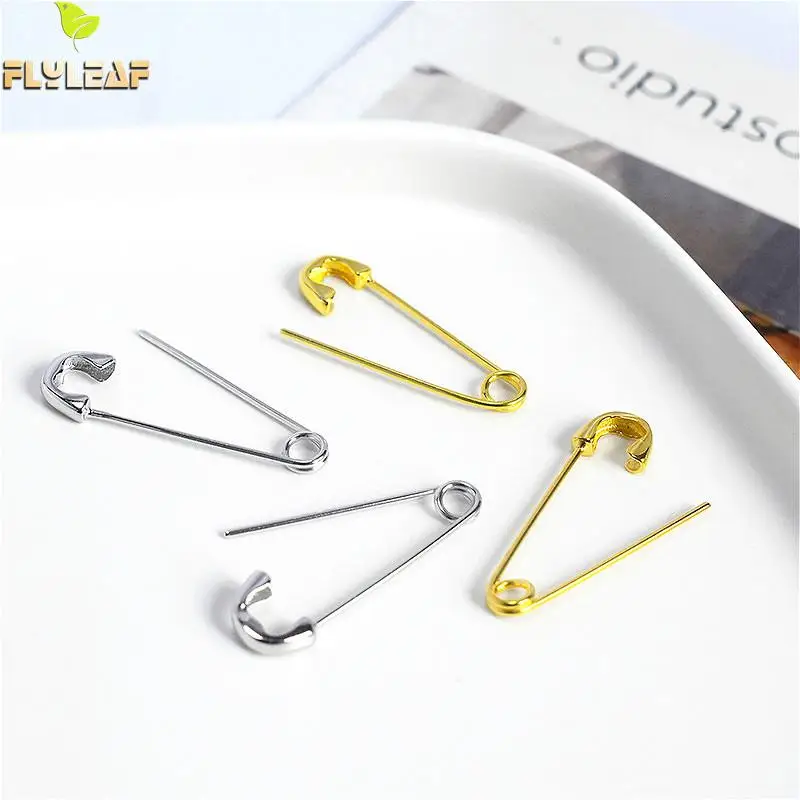 

Flyleaf Gold Statement Pin Real 925 Sterling Silver Drop Earrings For Women Pearl Earings Fashion Jewelry Simple High Quality