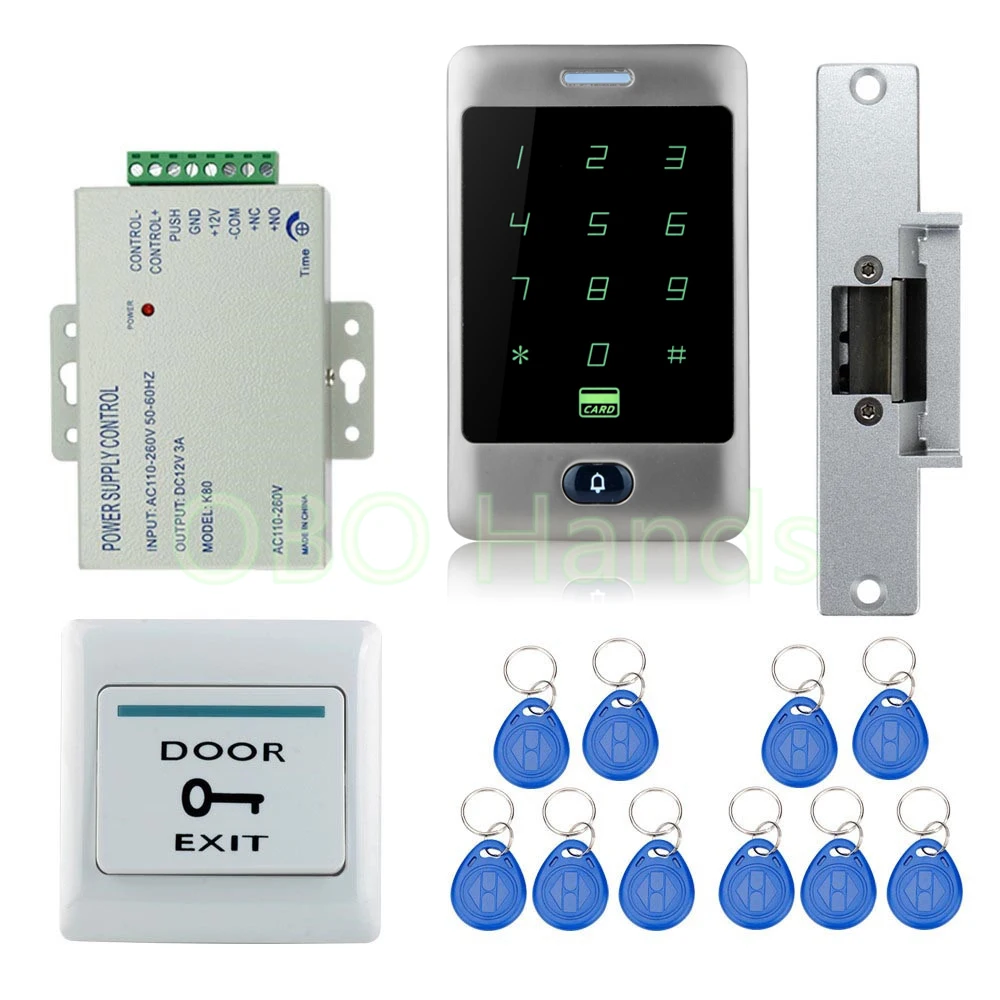ФОТО High Quality DIY Waterproof Metal 125KHz Rfid Card Door Access Control Security System Kit with Fail Safe Electric Strike Lock 