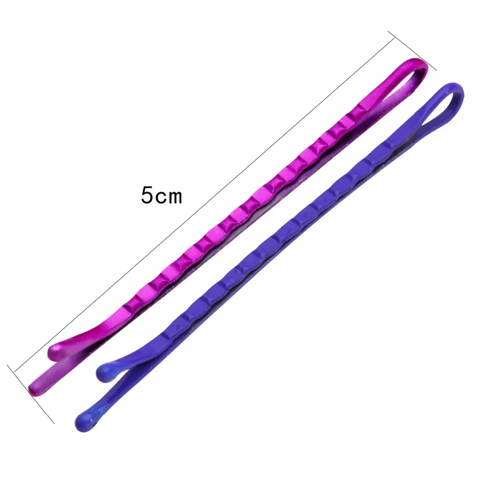 24pcs 5cm Color Hair Clips Bobby Pins for Women Girls Decorative Hair Styling Accessories Wavy Fashion Hairpins Metal Barrettes