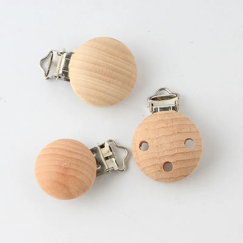 

Wooden Teether 5pcs Dummy Pacifier Clip Baby Nursing Accessories DIY Pacifier Holder Can Chew Wood Clips Beads