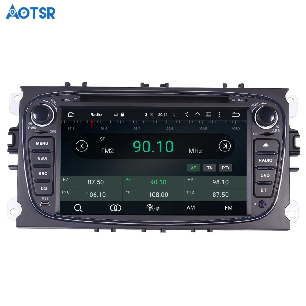 Perfect Aotsr Android 8.1 GPS navigation Car DVD Player For Ford Focus 2005-2007 multimedia 2 din radio recorder 4GB+32GB 2GB+16GB 5