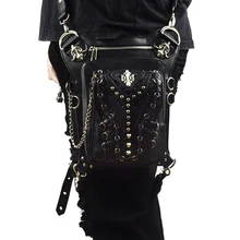 Vintage Rivets Waist Bag Retro Leg Storage Bag Men Women Crossbody Messenger Bag Gothic Black Leather Steampunk Punk Bags Vintage Rivets Waist Bag Retro Leg Storage Bag Men Women Crossbody Messenger Bag Gothic Black Leather Steampunk Punk Bags
