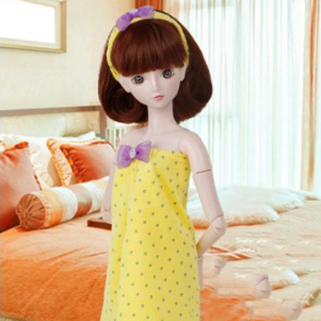 1/3 BJD Doll Clothes Casual Home Outfits - Off Shoulder Nightdress & Headband For Night Lolita BJD Girl Doll Dress-up Accessory