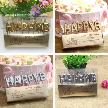 

Happy Birrthday Gold Letter Candle Silver Happy Birthday Candle Party Birthday Candle